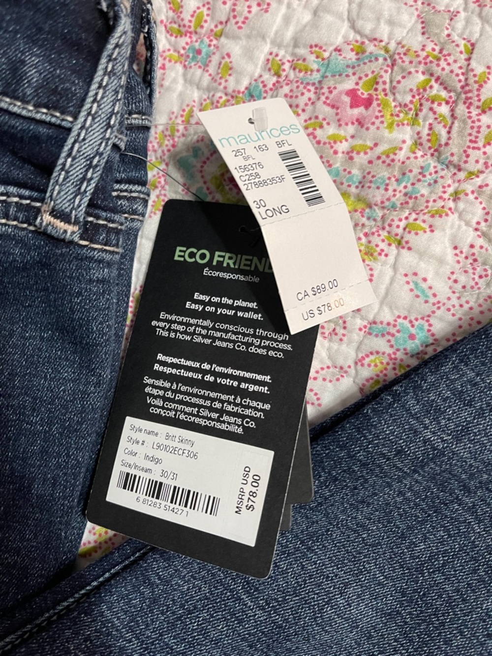 Women’s Silver Jeans Britt Curvy mid Rise Skinny Jeans - Dark Blue - Picture 2 of 4